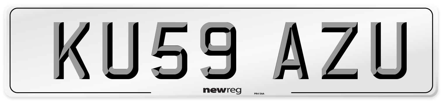 KU59 AZU Number Plate from New Reg